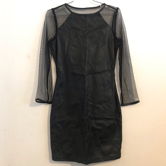 Topshop faux leather and mesh dress size 6 - Picture 2 of 5